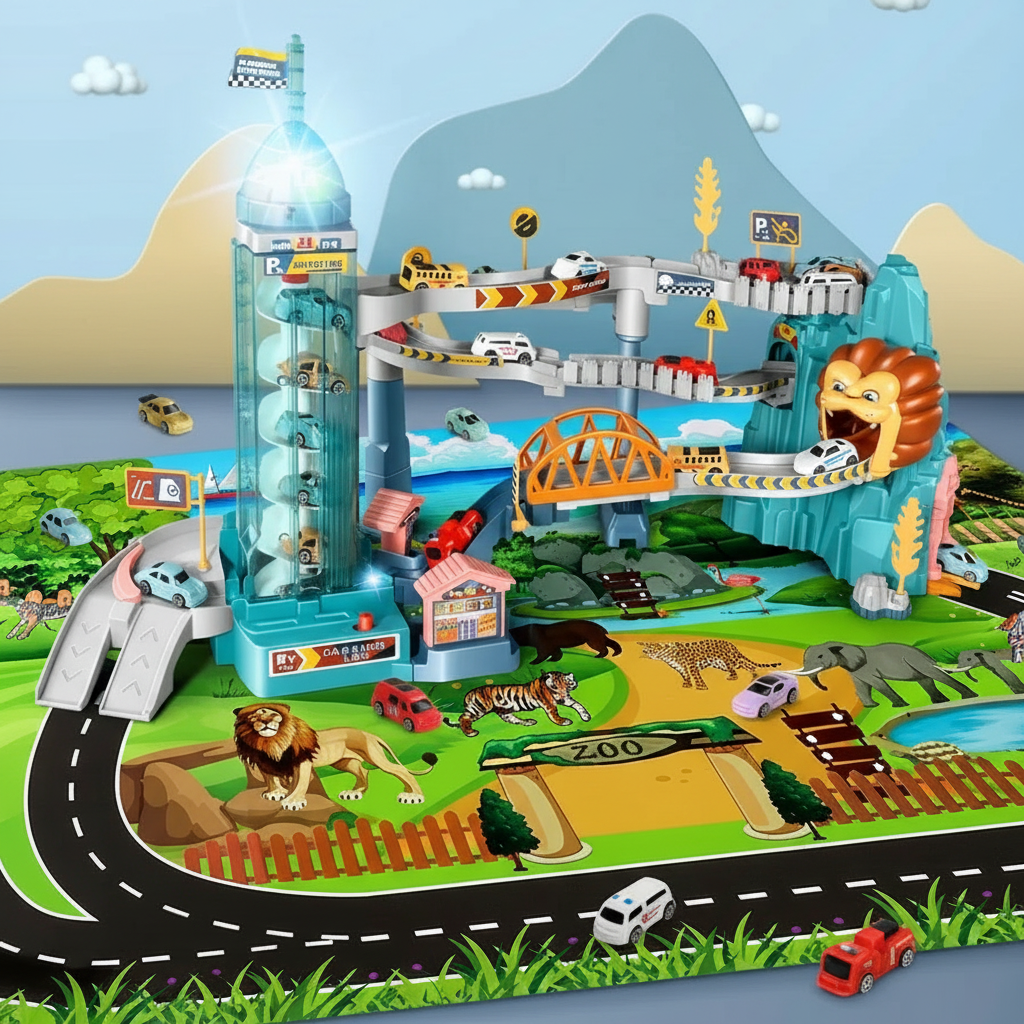AutoWorld – Éducatif et interactif – Jeu de construction « Parking électrique »