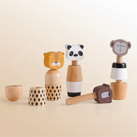 Thumbnail for WoodyFriends – Motricité et plaisir – Jouets empilables en bois en forme d'animaux