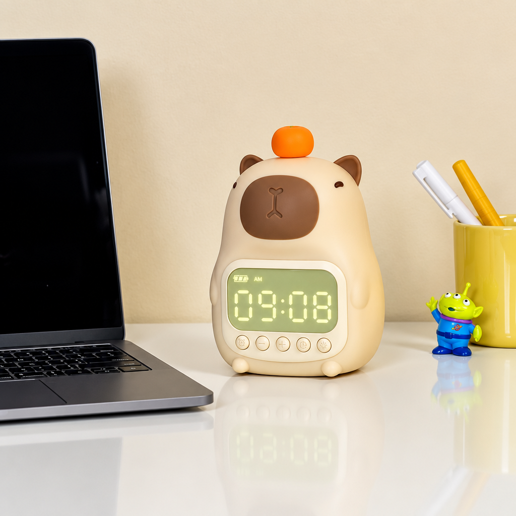 CappyClock – Mignon et polyvalent – Réveil numérique pour enfants avec veilleuse