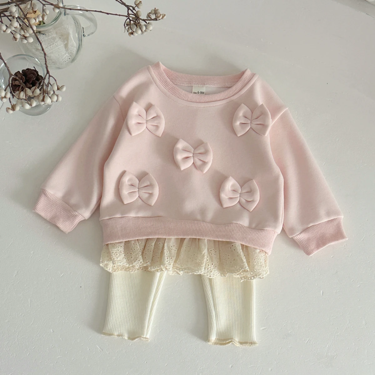 LittleAngel – Doux et élégant – Ensemble pour bébé comprenant un pull et un pantalon élastiqué