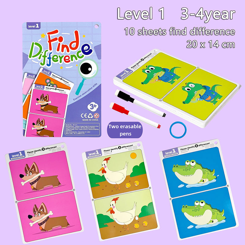 Spot the Difference Game – Concentration et apprentissage – Jeu de cartes