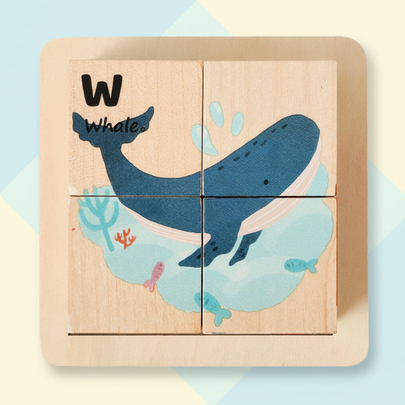 WoodMind – Créatif et éducatif – Puzzle en bois 6 en 1 Montessori Animaux