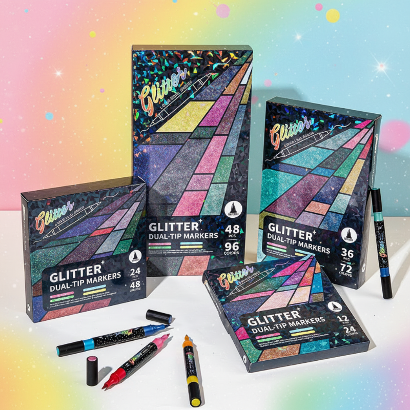 ArtShine – Coloré et pétillant – Coffret de feutres pailletés et lumineux double face