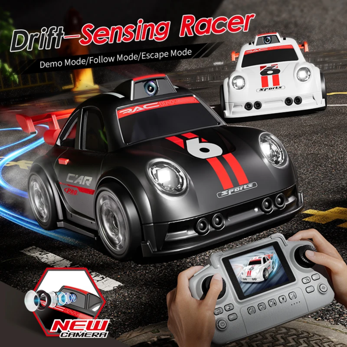 RacePro – RC & Stunt – Voiture de course à détection de dérapage avec caméra intégrée
