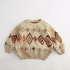 LittleRetro – Chaleureux et élégant – Pull en maille pour enfant avec motif en losanges