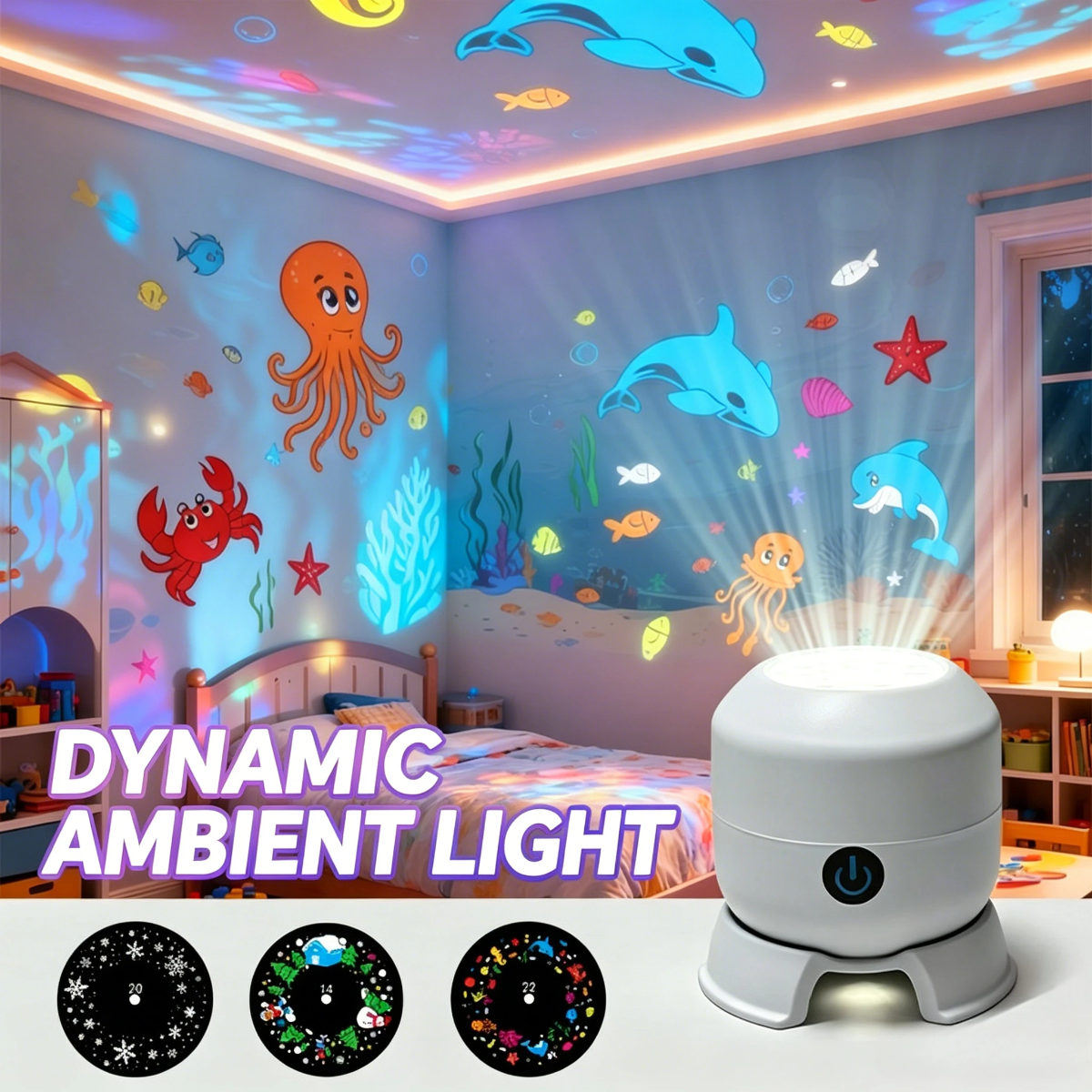 SeaDream – Ludique et éducatif – Veilleuse LED rotative à 360°