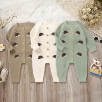 Thumbnail for CozyHedge – Doux et chaud – Combinaison tricotée pour bébé avec imprimé hérisson