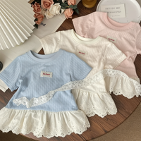 Thumbnail for Polo Premium – Doux et mignon – T-shirt à bordure en dentelle