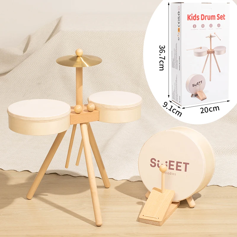 Kids Wooden Drum Toy – Musique & Créativité – Kit de batterie pour enfants