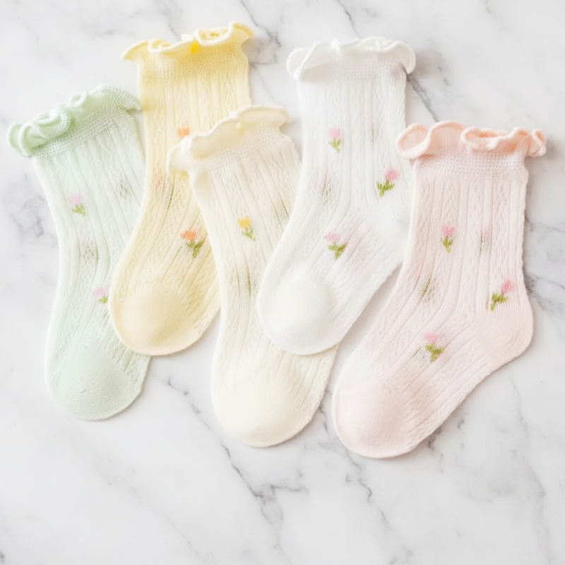 HappyToes – Colorées et mignonnes – Chaussettes pour bébé (lot de 5)