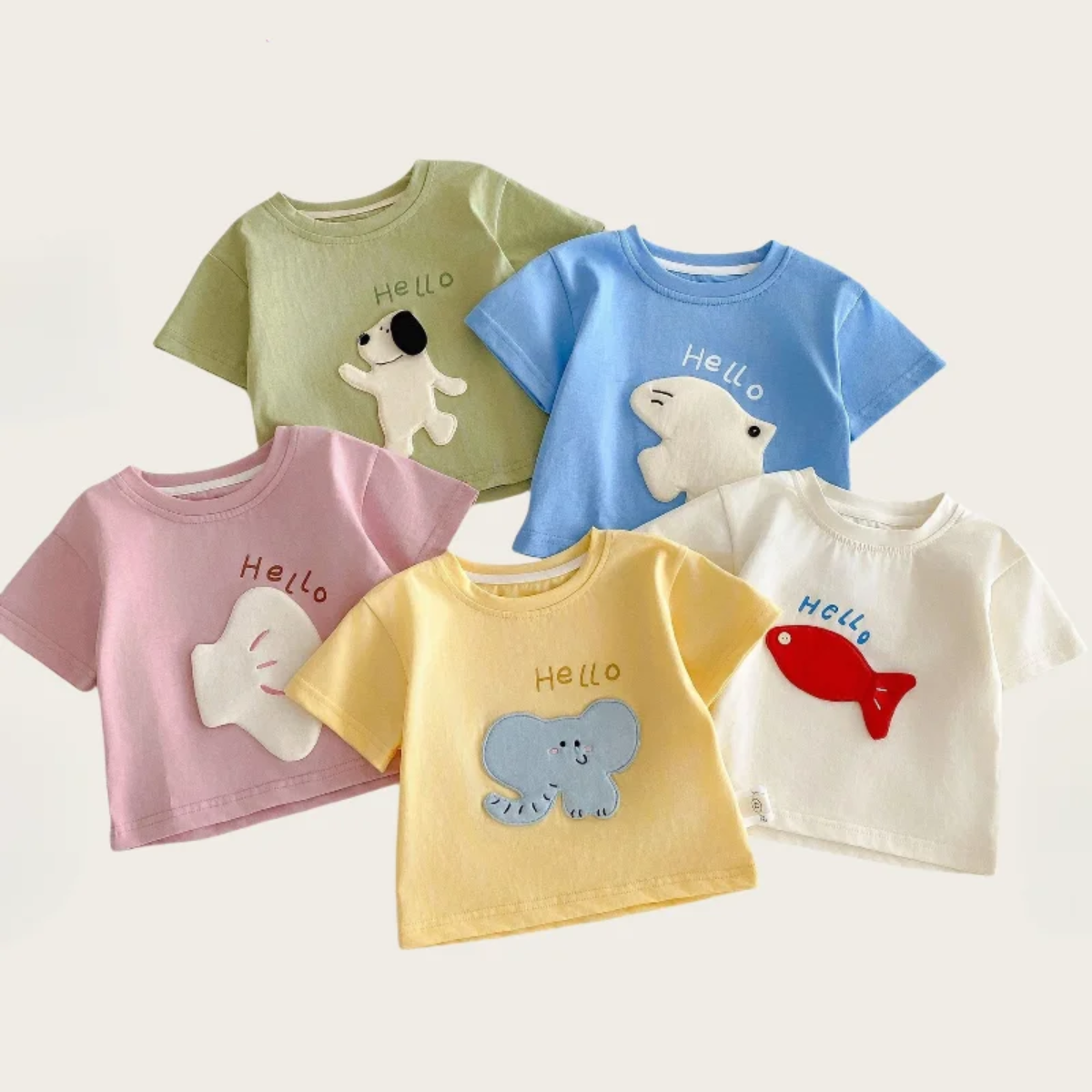 LittlePatch – Dessins animés & Fun  – T-shirt pour enfant avec des écussons de dessins animés