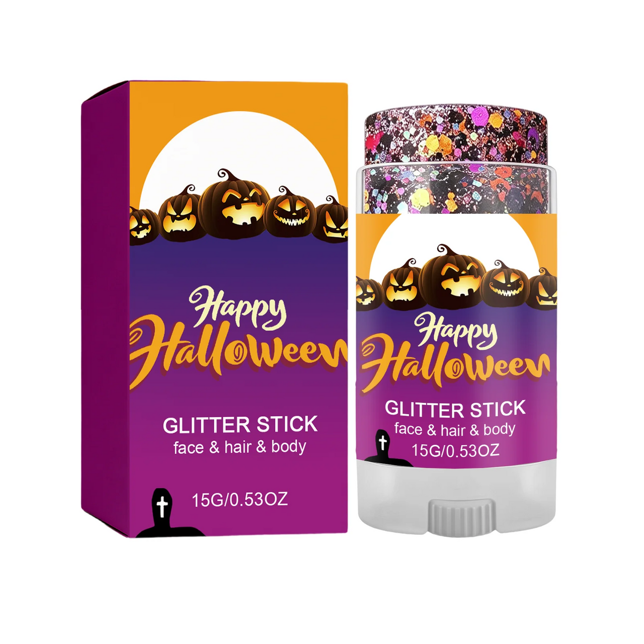 GlitterPop – Éclatant et festif – Stick pailleté d'Halloween pour le visage, les cheveux et le corps