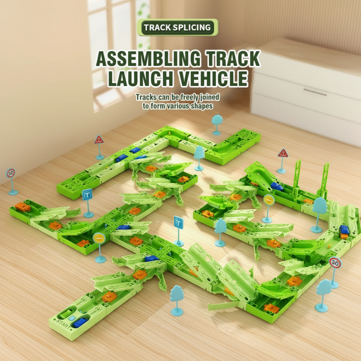 GravityRacer – Éducatif et amusant – Kit de circuit avec véhicules à monter soi-même