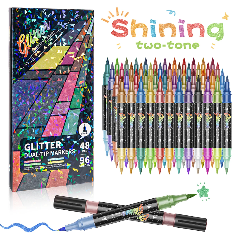 ArtShine – Coloré et pétillant – Coffret de feutres pailletés et lumineux double face