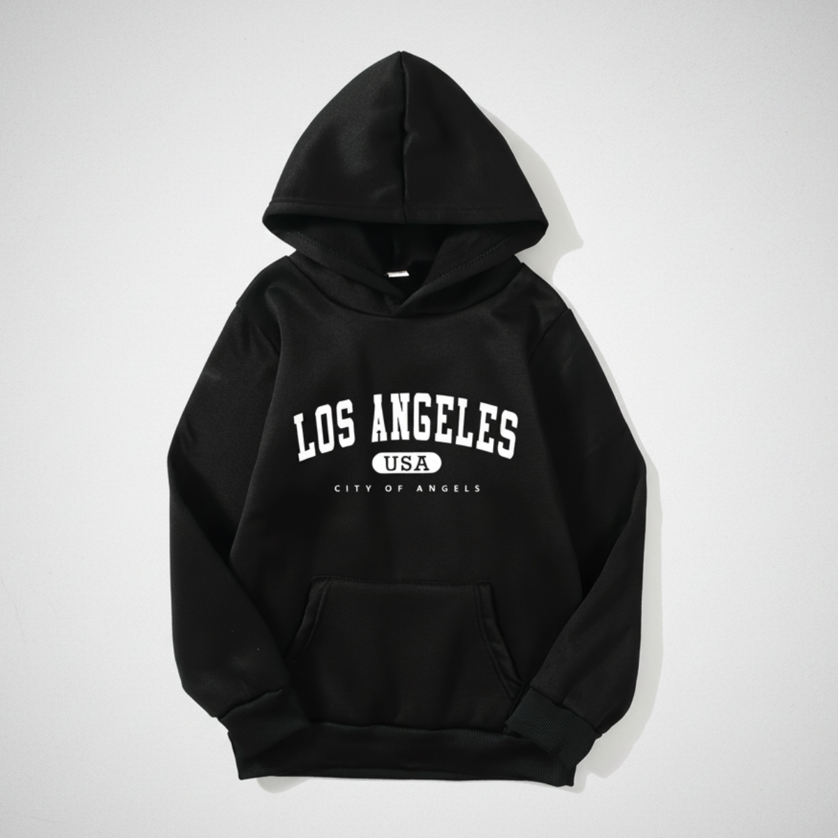 MiniUrban – Confortable et élégant – Pull à capuche avec imprimé Los Angeles/New York
