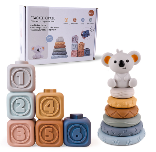 Koala Cubes™ - Tour à empiler - Jouets à mâcher pour bébés