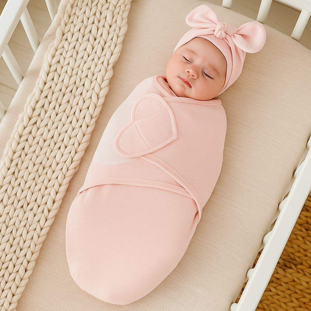 DreamNest – Repos et confort – Couverture d'emmaillotage de luxe avec bonnet
