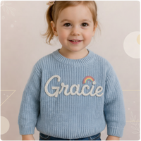 Thumbnail for TinyStitch – Pull tricoté personnalisé avec prénom pour enfants