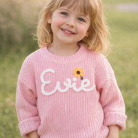 Thumbnail for TinyStitch – Pull tricoté personnalisé avec prénom pour enfants