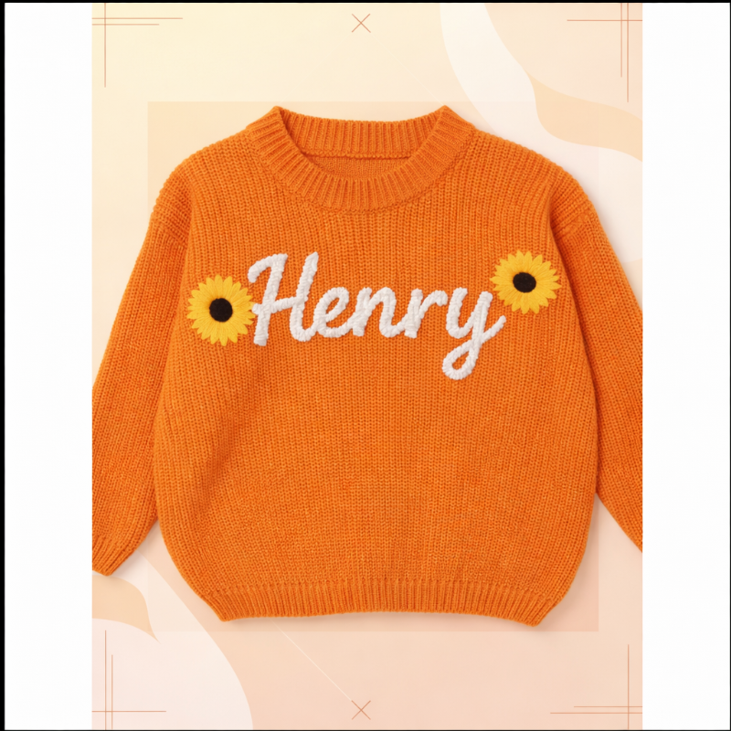 TinyStitch – Pull tricoté personnalisé avec prénom pour enfants