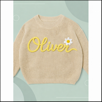 Thumbnail for TinyStitch – Pull tricoté personnalisé avec prénom pour enfants