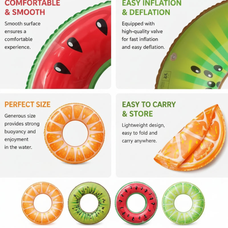 SunSplash – Tropical et confortable – Bouée en forme de fruit tropical