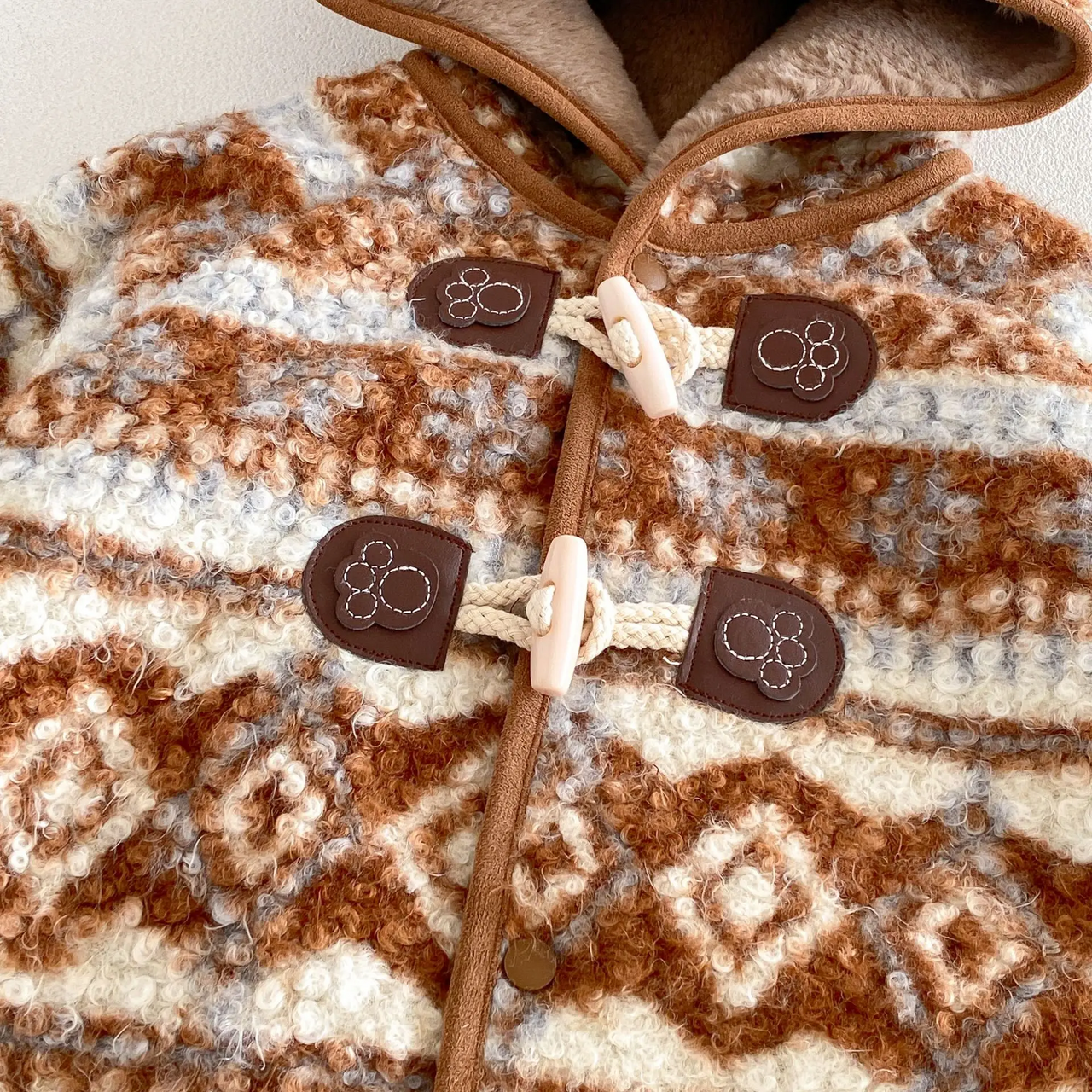 LittleWarm – Confortable et élégant – Manteau d'hiver au motif Fair Isle