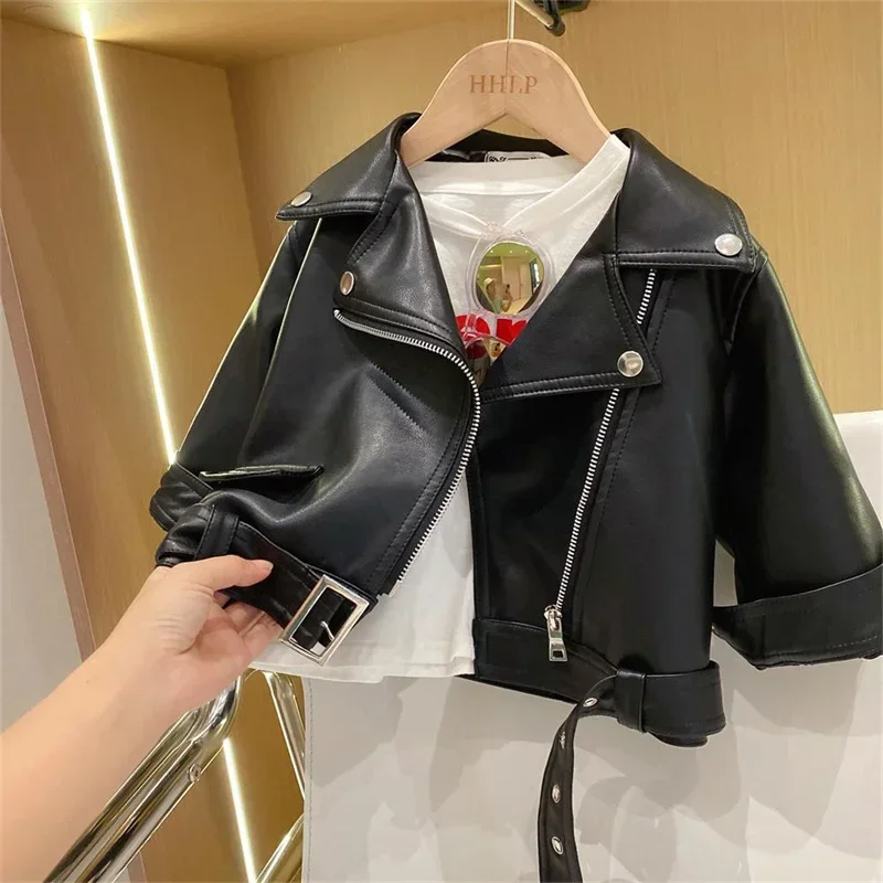 Girls Leather Jacket – Tendance et élégant – Veste en cuir pour enfant