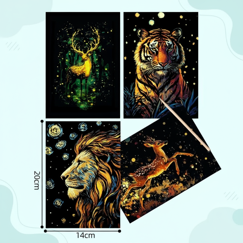 GlowArt – Glow-in-the-dark – Set de cartes à gratter