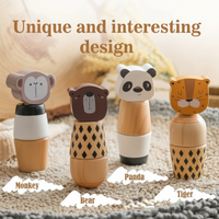 Thumbnail for WoodyFriends – Motricité et plaisir – Jouets empilables en bois en forme d'animaux