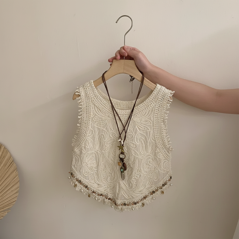 TinyTrends – Boho chic et mignon – Haut au crochet et jupe à carreaux