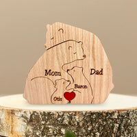 Thumbnail for Family Puzzle – Cadeau personnalisé pour la fête des Mères avec une famille d'oursons