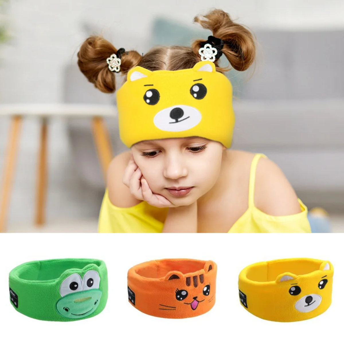 SilentRhythm – Masque de sommeil musical et animaux – Masque pour les yeux sans fil avec Bluetooth