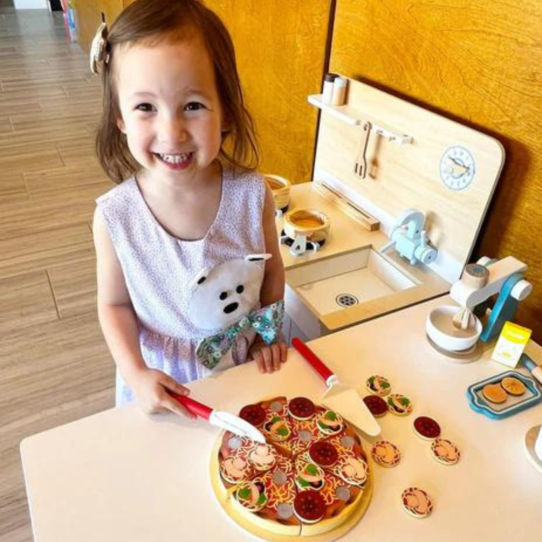 PizzaFun – Imaginatif et éducatif – Set de jeu Pizza en bois