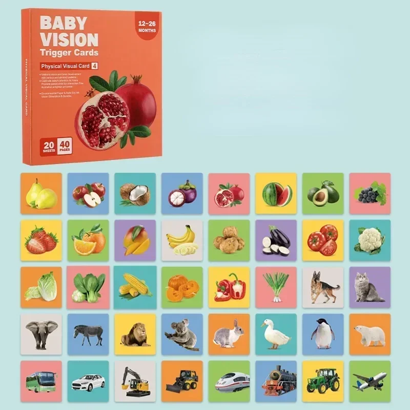 VisionBook – Éducatif et instructif – Livre de cartes sur la cognition chez les bébés