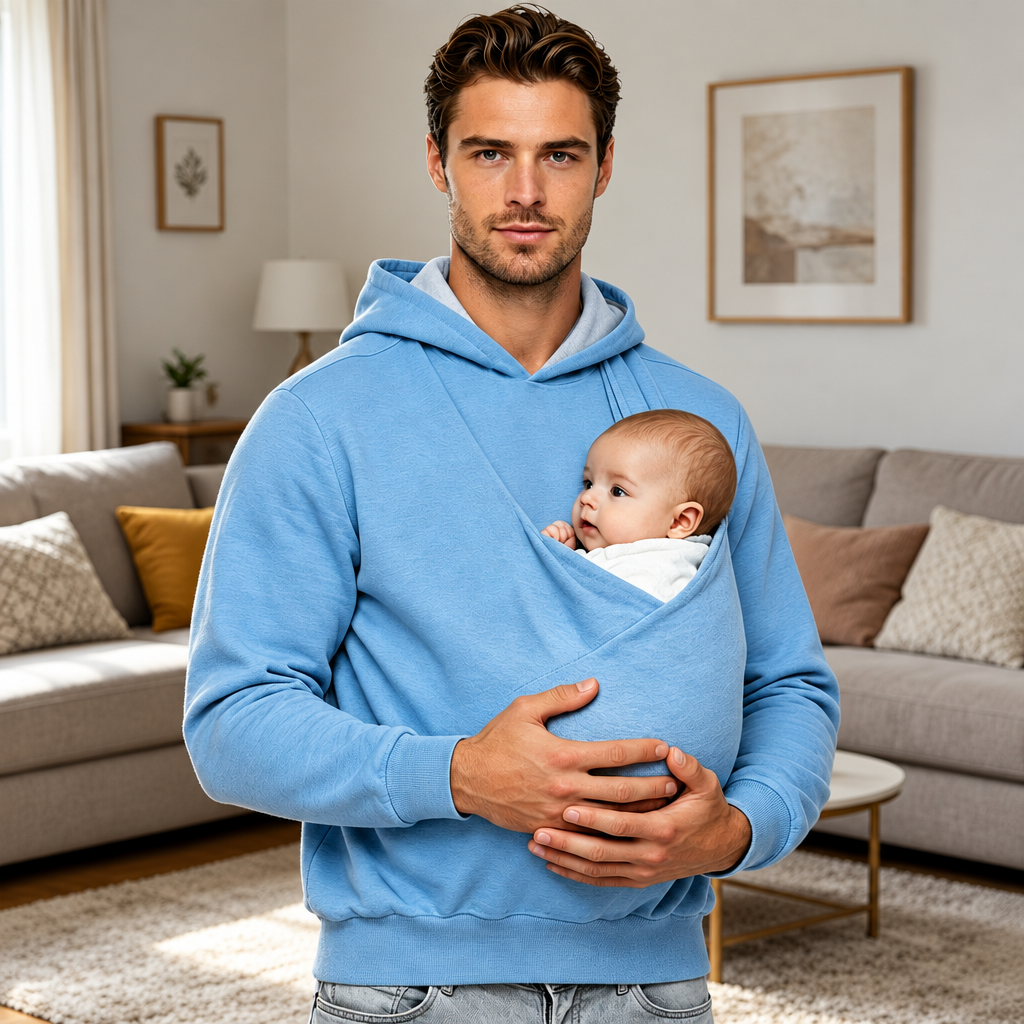 CuddleDad – Confortable et pratique – Sweat à capuche pour homme avec poche kangourou