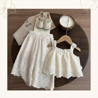 Thumbnail for TinyLuxe – Ensemble d'été composé d'un haut en dentelle et d'un pantalon à jambes larges