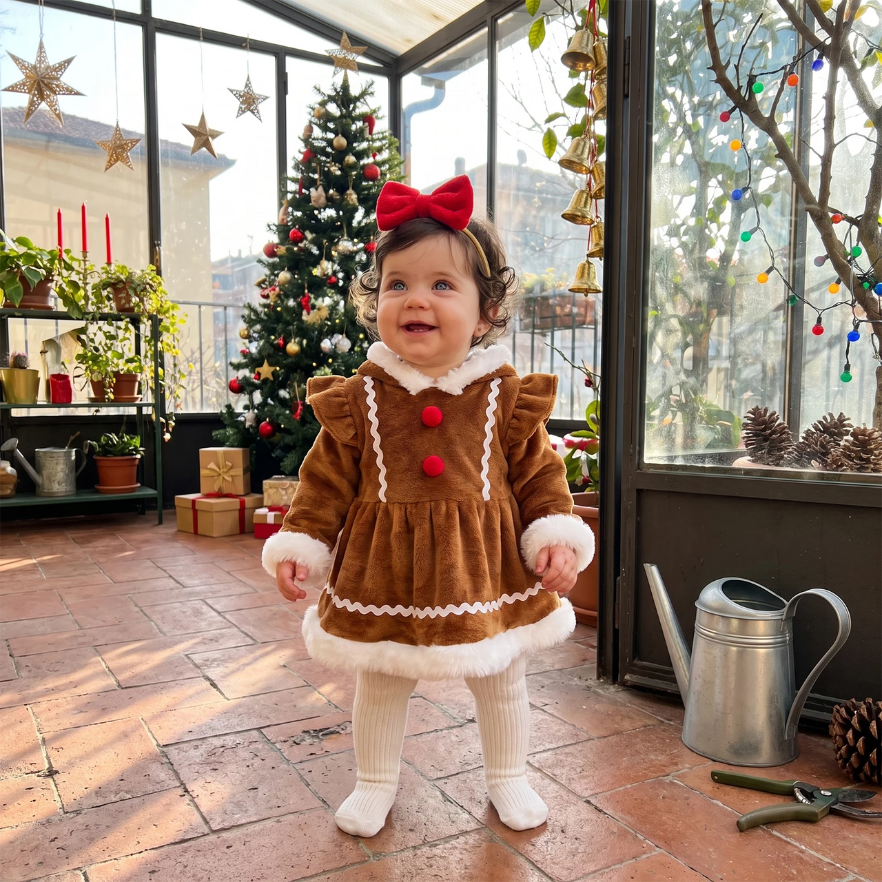 LittleGinger – Chaleureux et festif – Combinaison de Noël pour bébé avec bandeau