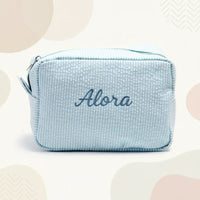 Thumbnail for Striped Name Pouch – Personnalisée et élégante – Trousse à maquillage