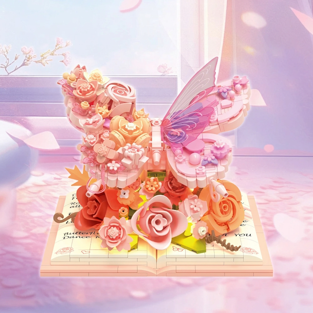 BloomBook – Romantique et créatif – Livre de fleurs en 3D avec des roses et des papillons