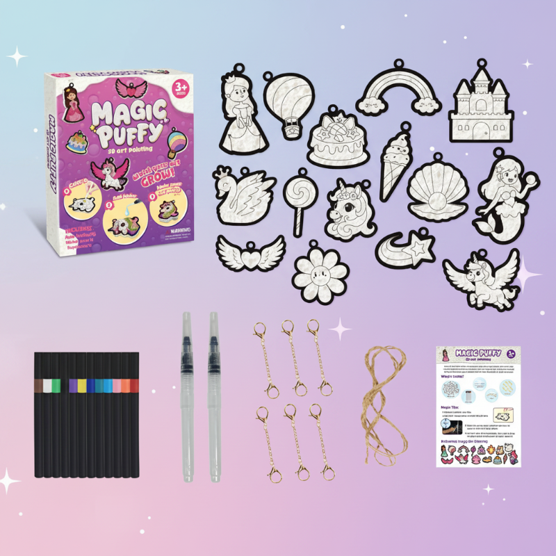 Magic Puff Paint – Créatif et interactif – Kit de bricolage à la texture mousseuse magique