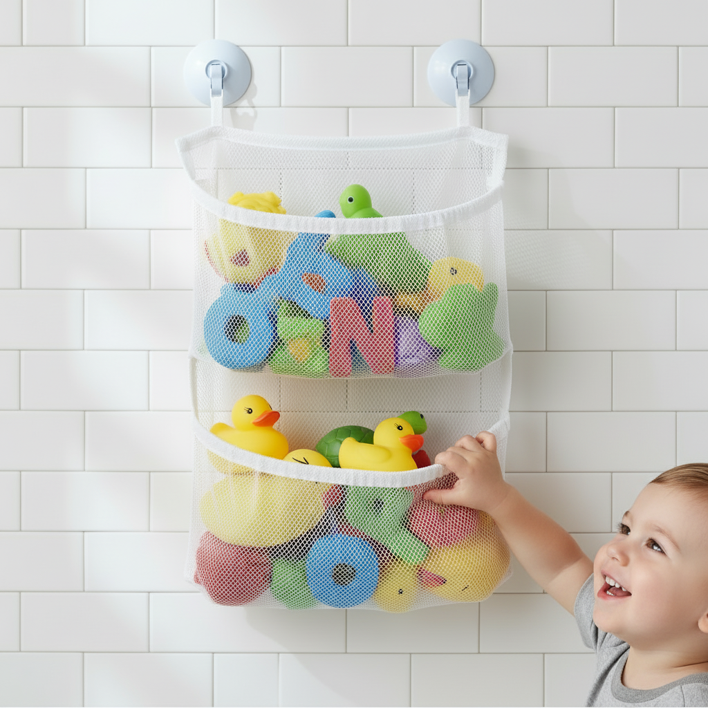 TubyTidy – Sans moisissure et spacieux – Filet de rangement pour jouets de bain