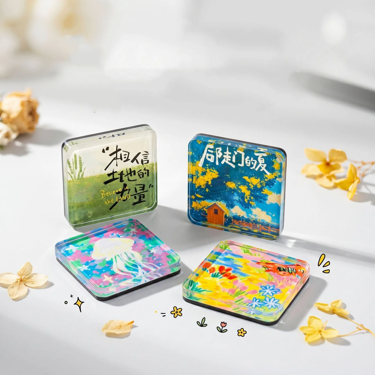 FridgeArt – Créatif et personnalisé – Kit DIY d'aimants en acrylique pour le réfrigérateur