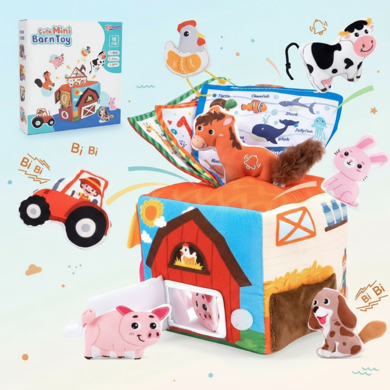 BabyBarn – Doux & Apprentissage – Ferme avec animaux en peluche