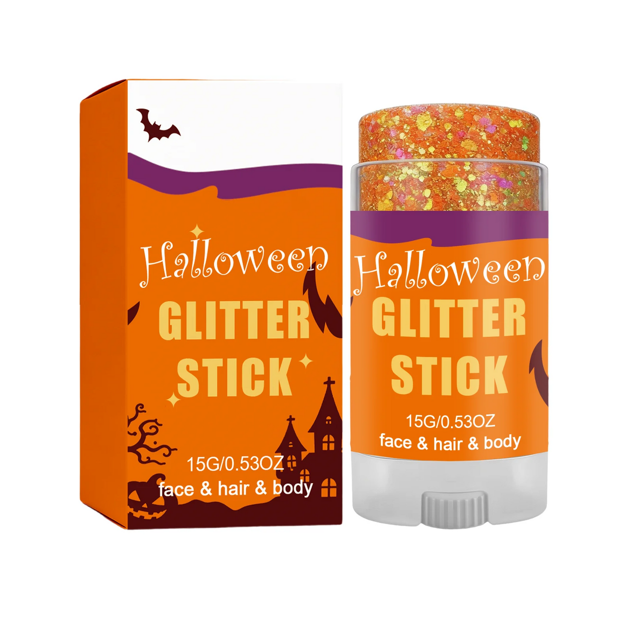 GlitterPop – Éclatant et festif – Stick pailleté d'Halloween pour le visage, les cheveux et le corps