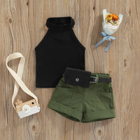 Thumbnail for MiniFashionista – Élégance et tendances – Ensemble pour filles comprenant un haut, un short et un sac banane