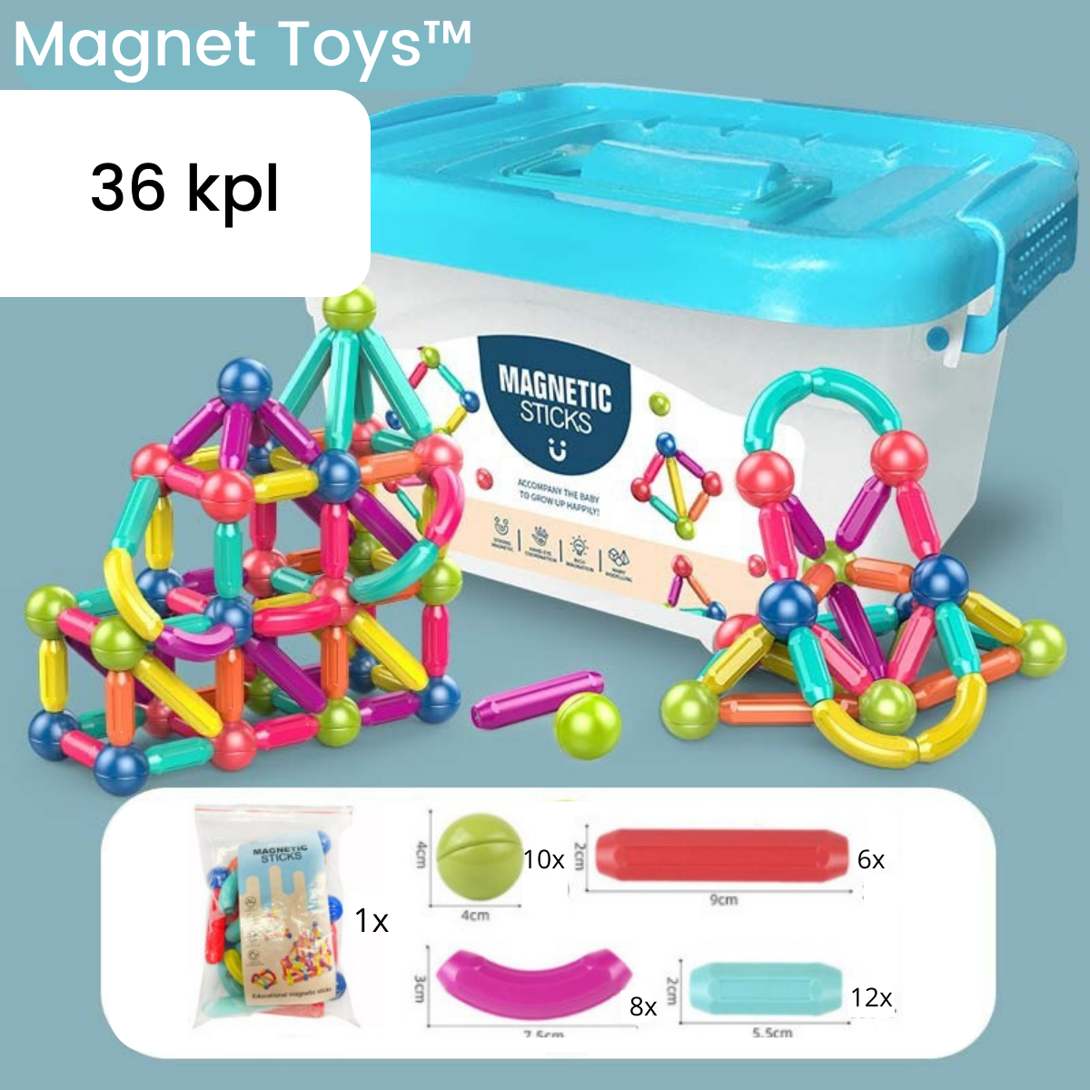 Magnet Toys™ - Soyez créatif avec des aimants - Bâtons magnétiques