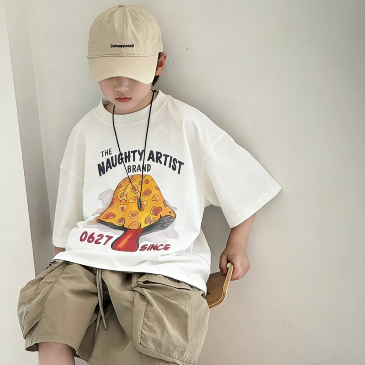 MushroomPlay – Casual & Streetwear – T-shirt oversize à imprimé champignons