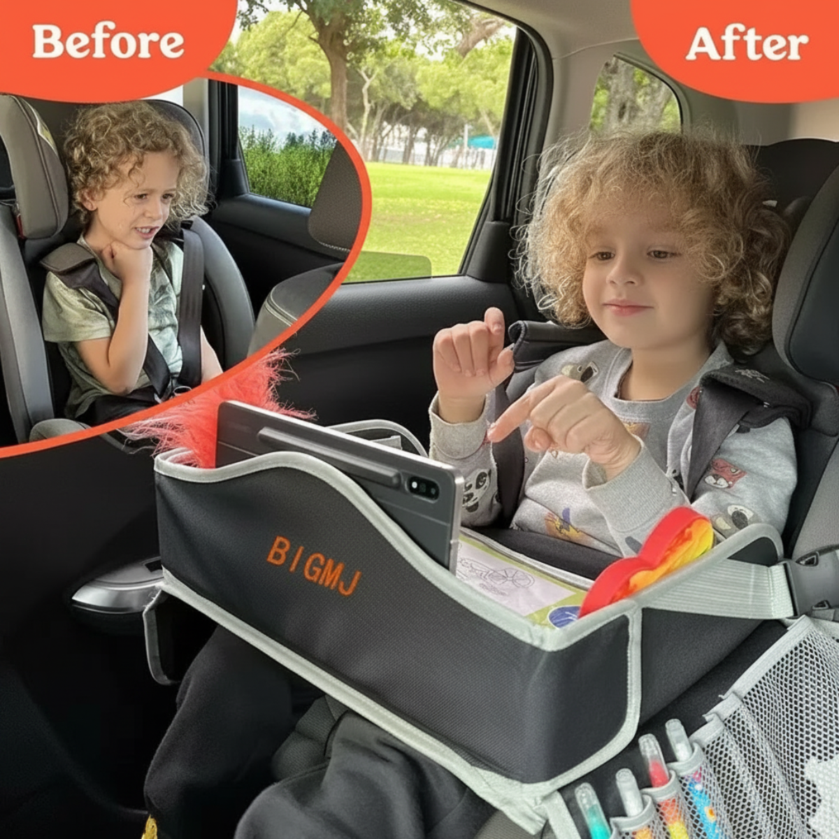 TravelBuddy – Auto & Indispensables – Plateau de voyage pliable pour enfants