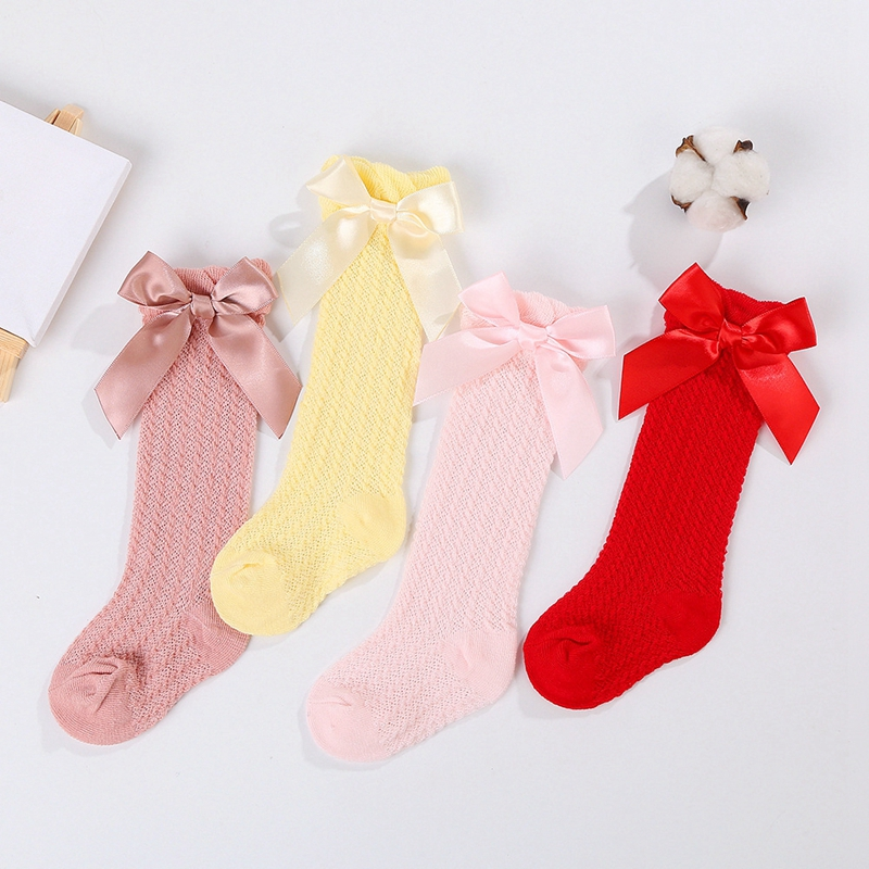 LittleCharm – Douces et élégantes – Mi-bas à nœud pour filles